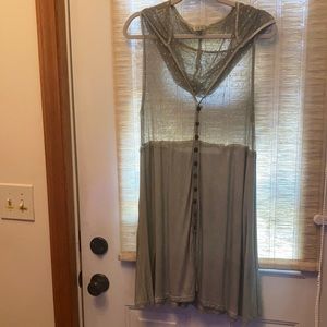 POL khaki color vest/shirt with hood